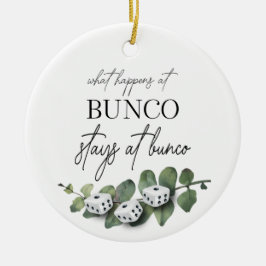 Elegant Floral Eucalyptus Dice Bunco Keramik Ornament