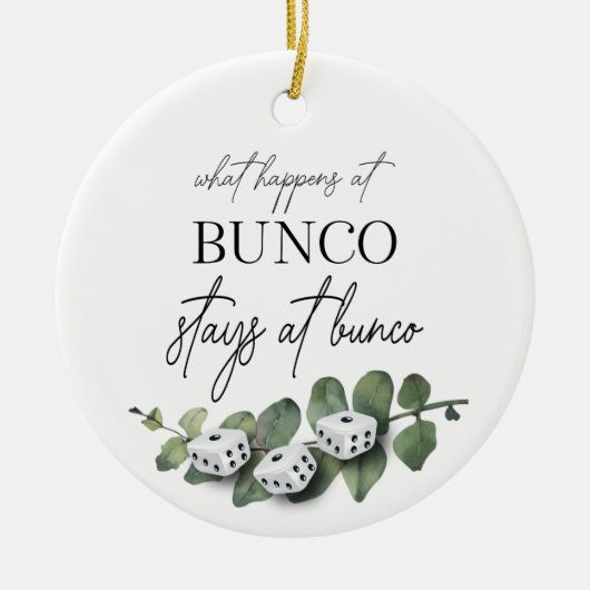 Elegant Floral Eucalyptus Dice Bunco Keramik Ornament (Vorne)