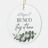 Elegant Floral Eucalyptus Dice Bunco Keramik Ornament (Links)