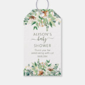 Elegant Floral Eucalyptus Greenery Baby Shower Geschenkanhänger (Vorderseite)