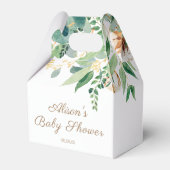 Elegant Floral Eucalyptus Greenery Baby Shower Geschenkschachtel (Vorderseite)