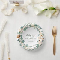 Elegant Floral Eucalyptus Greenery Baby Shower