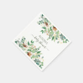 Elegant Floral Eucalyptus Greenery Baby Shower Serviette (Ecke)