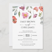 Elegant Floral Eucalyptus Wedding Einladung (Vorderseite)