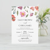 Elegant Floral Eucalyptus Wedding Einladung (Stehend Vorderseite)