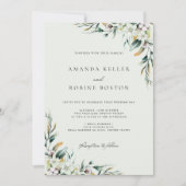 Elegant Floral Eucalyptus Wedding Einladung (Vorderseite)