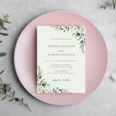 Elegant Floral Eucalyptus Wedding Einladung