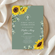 Elegant Floral Eukalyptus First Communion