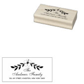 Elegant Floral Familienname Leaf Gummistempel (Stempel)