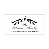 Elegant Floral Familienname Leaf Permastempel (Design)