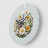 Elegant Floral Farmhouse Große Wanduhr (Winkel)