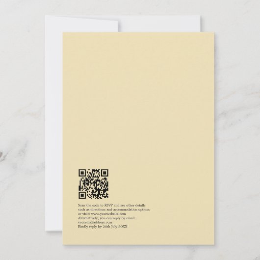 Elegant floral Fiesta Wedding mit QR Code Einladung (Rückseite)