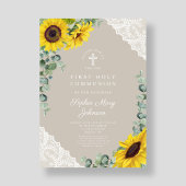 Elegant Floral First Communion Einladung