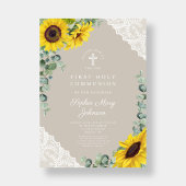 Elegant Floral First Communion Einladung