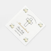 Elegant Floral First Holy Communion Vielen Dank Serviette (Ecke)