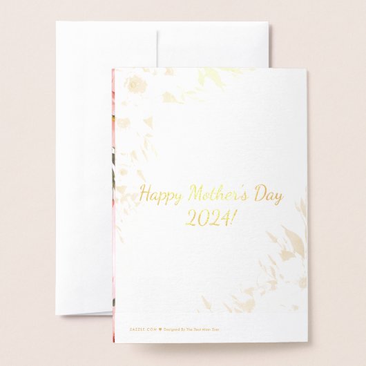 Elegant Floral Folienkarte (Rückseite mit Umschlag)