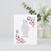 Elegant Floral Frame Dankeskarte (Stehend Vorderseite)