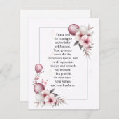 Elegant Floral Frame Dankeskarte (Vorne/Hinten)