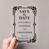Elegant Floral Frame Wedding Save the Date Acryleinladungen (Insitu (Handheld))