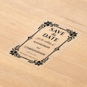 Elegant Floral Frame Wedding Save the Date Acryleinladungen (Ablage )