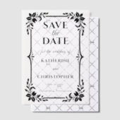 Elegant Floral Frame Wedding Save the Date Pergament Einladungen (Versetzt (Einladung))