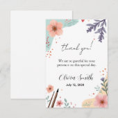 Elegant Floral Frame with Soft Pastel Accents Dankeskarte (Vorne/Hinten)