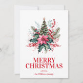 Elegant Floral Frohe Weihnachten (Vorderseite)