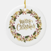 Elegant Floral Frohe Weihnachten | Ornament (Hinten)