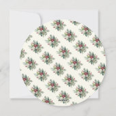 Elegant floral frohe Weihnachten Personalisiert (Rückseite)