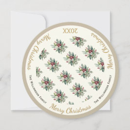 Elegant floral frohe Weihnachten Personalisiert