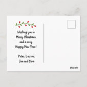 Elegant floral Frohe Weihnachts-Foto Namen Rot Postkarte (Rückseite)