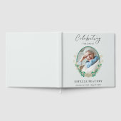 Elegant Floral Funeral Celebration of life Photo Gästebuch (Voll)