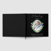 Elegant Floral Funeral Celebration of life Photo Gästebuch (Voll)