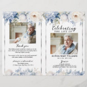 Elegant Floral Funeral Program | Order of Service (Vorderseite)