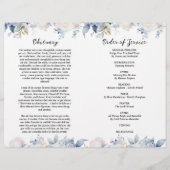 Elegant Floral Funeral Program | Order of Service (Rückseite)