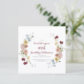 Elegant Floral Garden 60th Birthday Invitation Einladung (Stehend Vorderseite)