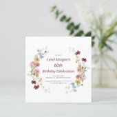 Elegant Floral Garden 60th Birthday Invitation Einladung (Stehend Vorderseite)
