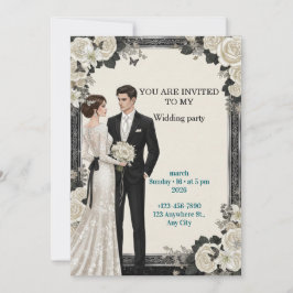 Elegant Floral Garden Custom Wedding Invitation Einladung