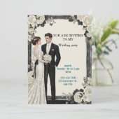 Elegant Floral Garden Custom Wedding Invitation Einladung (Stehend Vorderseite)