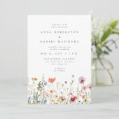 Elegant Floral Garden QR Code Wedding Einladung (Stehend Vorderseite)