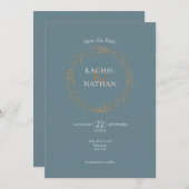 Elegant Floral Garland | SAVE THE DATE Einladung (Vorne/Hinten)