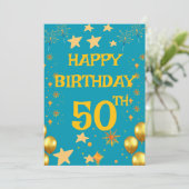 Elegant Floral Geburtstag Gruß Einladung (Stehend Vorderseite)