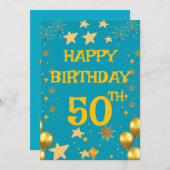 Elegant Floral Geburtstag Gruß Einladung (Vorne/Hinten)