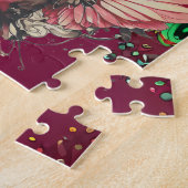 Elegant Floral Gem Backing Hummingbird Puzzle (Seite)
