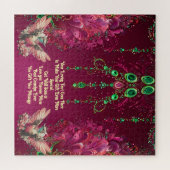 Elegant Floral Gem Backing Hummingbird Puzzle (Horizontal)