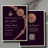 Elegant & floral Geometric QR Code Islamische Hoch Einladung