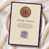 Elegant & floral Geometric QR Code Islamische Hoch Einladung