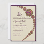 Elegant & floral Geometric QR Code Islamische Hoch Einladung (Vorderseite)