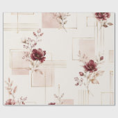 Elegant Floral Geometrisch Geschenkpapier (Flach)