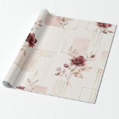 Elegant Floral Geometrisch Geschenkpapier (Ungerollt)